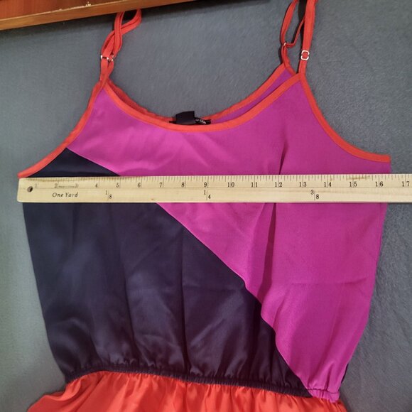 AQUA Women's SZ Medium Colorblock Slip Dress Lightweight Colorful Retro Y2K - Picture 6 of 10